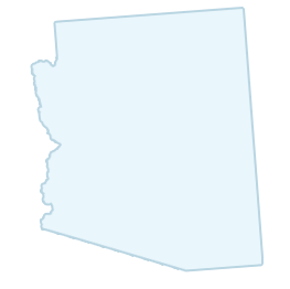 Outline map of the state of Arizona.