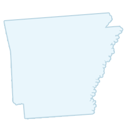 Outline map of the state of Arkansas.