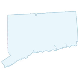 Outline map of the U.S. state of Connecticut with no added features or labels.