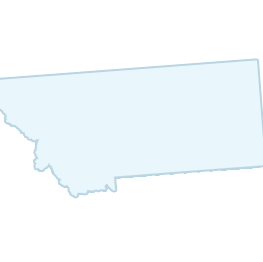 A light blue outlined map of the U.S. state of Montana on a white background.