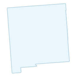 Outline of the state of New Mexico with a light blue filling.