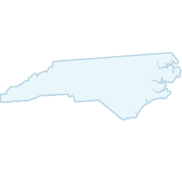 A light blue silhouette of the state of North Carolina.