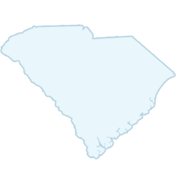 A light blue, outline map of South Carolina, showing its distinctive overall shape without any additional geographical features or labels.