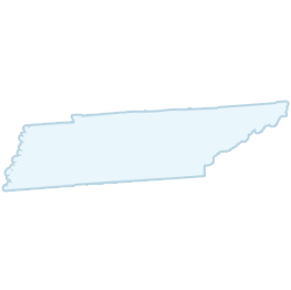 An outline of the U.S. state of Tennessee is shown with no additional markings or text.