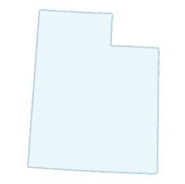 Outline of the state of Utah with no additional markings or labels.