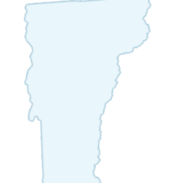 A light blue silhouette map outline of the state of Vermont.